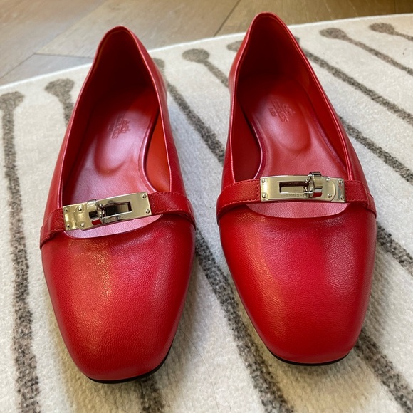 BNIB Hermes Kelly lock Ballet flats sz 37.5 - Picture 3 of 16